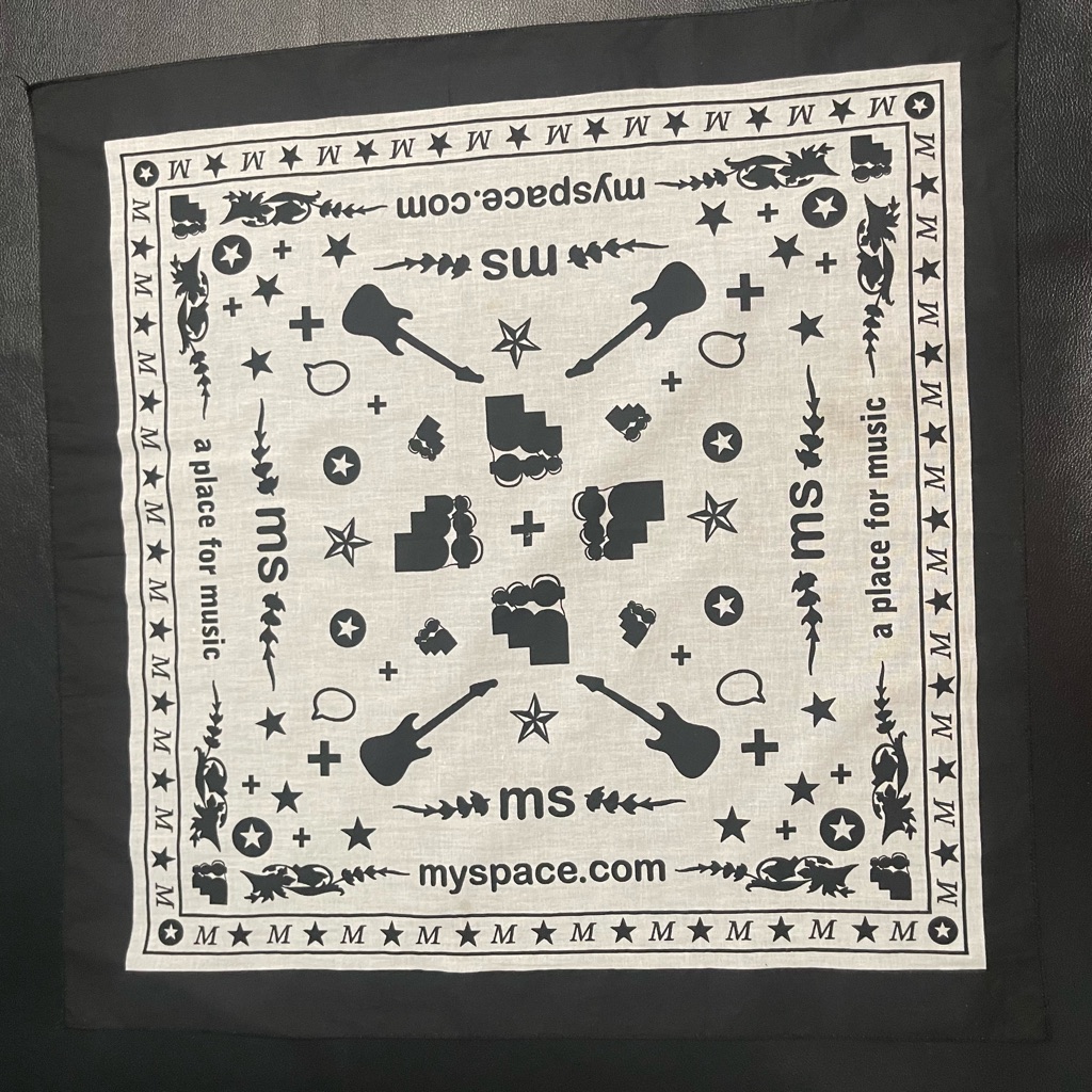 Rare Vintage Myspace Promotional Bandana Warped Tour Early 2000s